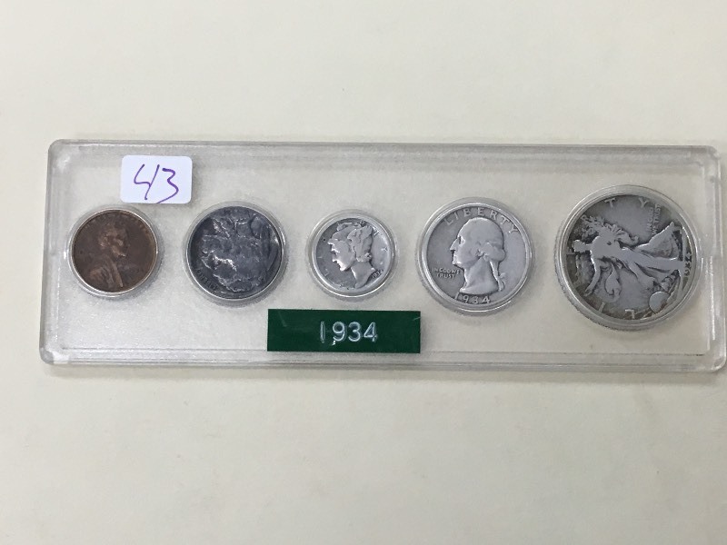 1934 5-Piece U.S. Coinage Set ...