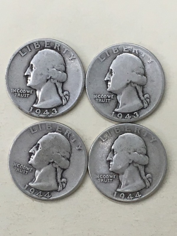 (4) Washington Quarters (2) 1943, ...
