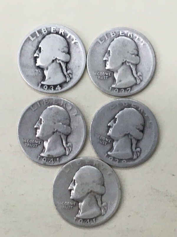 (5) Washington Quarters (2) 1941, ...