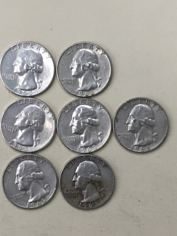 (7) Washington Quarters All 1963 ...