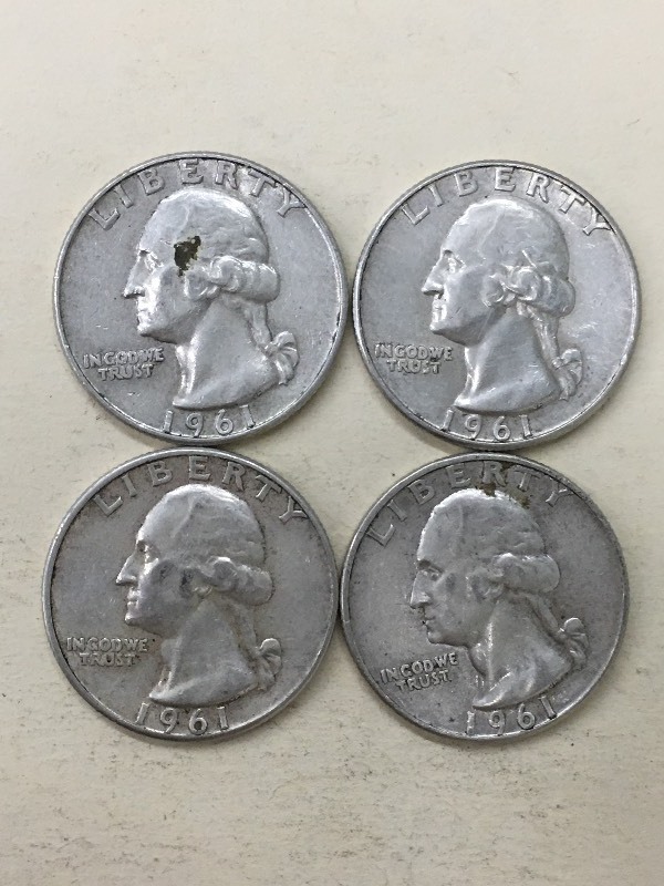 (4) Washington Quarters All 1961 ...