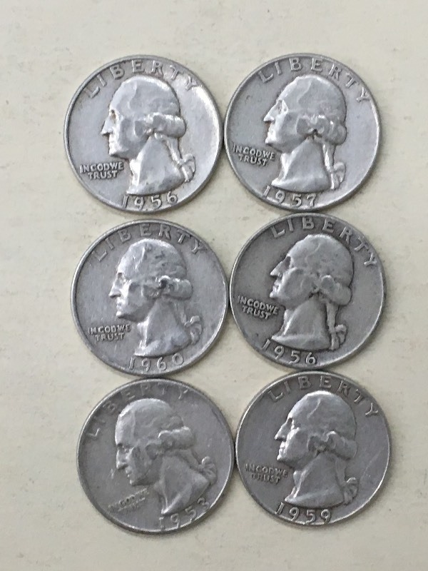 (6) Washington Quarters 1953, (2) ...
