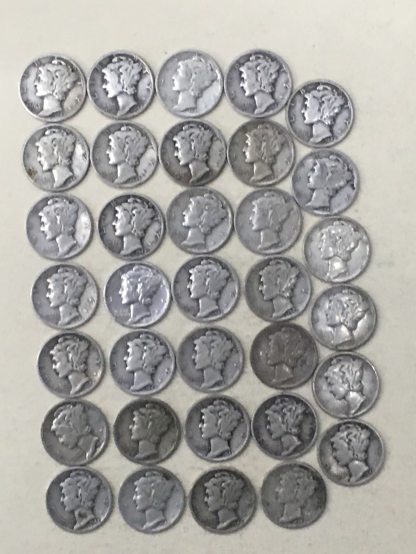 (34) Mercury Dimes All 1942 ...