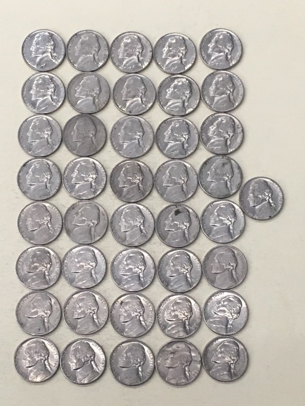 (41) Nickels (2) 1965, (4) 1960, (...