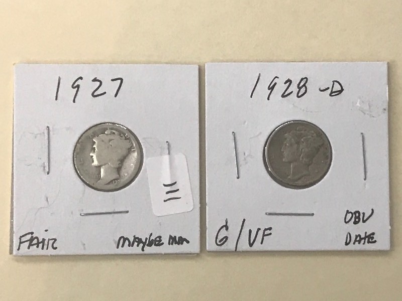 Lot Of 1927 & 1028-D Dimes ...