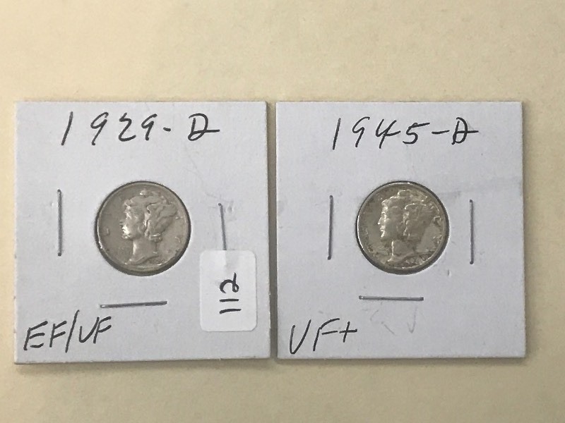 Lot Of 1929-D & 1945-D Dimes ...