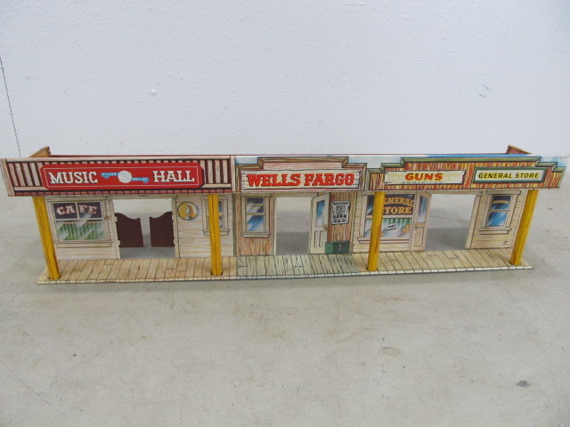lot 27 image: Vintage Tin MARX Wells Fargo Town Streetfront 