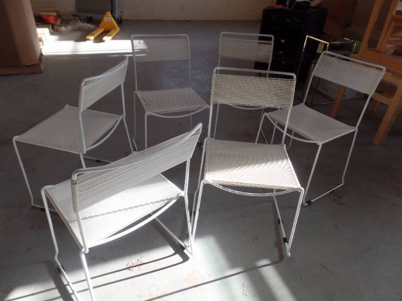 METAL AND VINYL ROPE CHAIRS