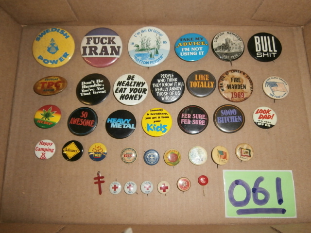 lot 61 image: Group of Vintage Pin Back Buttons