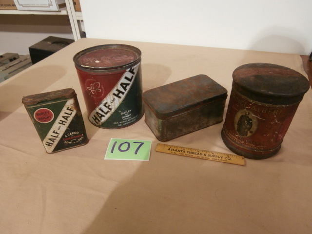 lot 107 image: Lot of Four Vintage Tobacco Tins