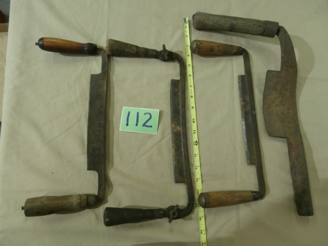 lot 112 image: Group of Four Antique Draw Knives