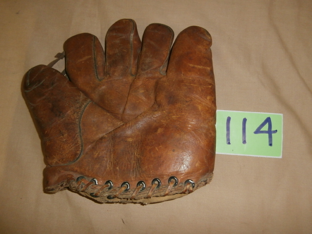 lot 114 image: Very Early Antique Baseball Glove
