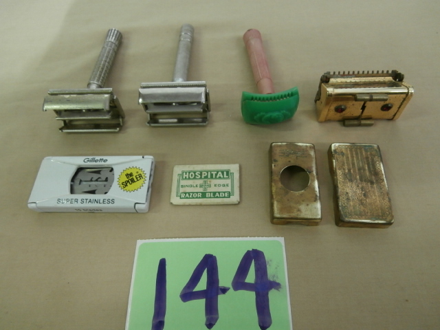 lot 144 image: Vintage Shaving Safety Razors & More
