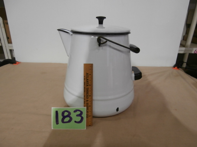 lot 183 image: Vintage Large Enamel Coffee Pot