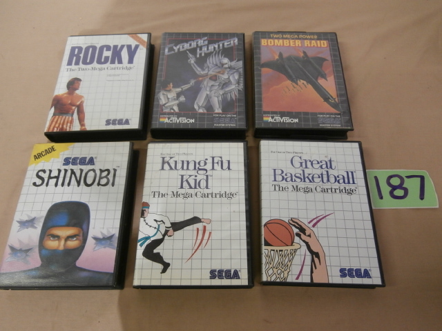 lot 187 image: Six Vintage Sega Video Game Cartridges