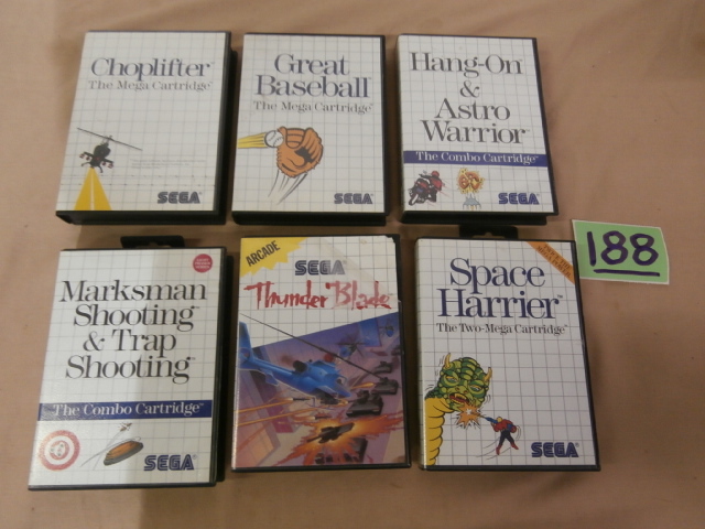 lot 188 image: Six Vintage Sega Video Game Cartridges