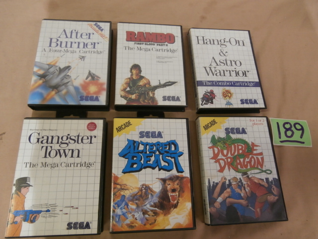 lot 189 image: Six Vintage Sega Video Game Cartridges