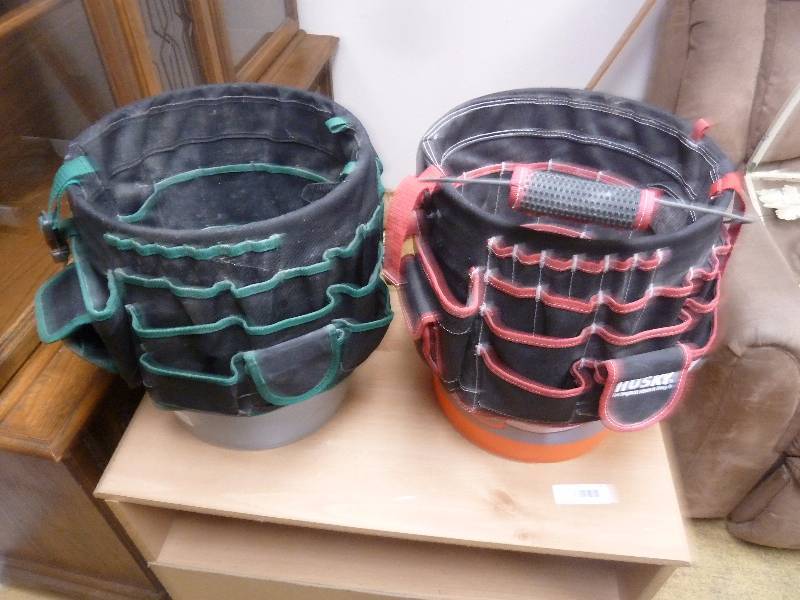 Two Five Gallon Buckets with Tool Caddies