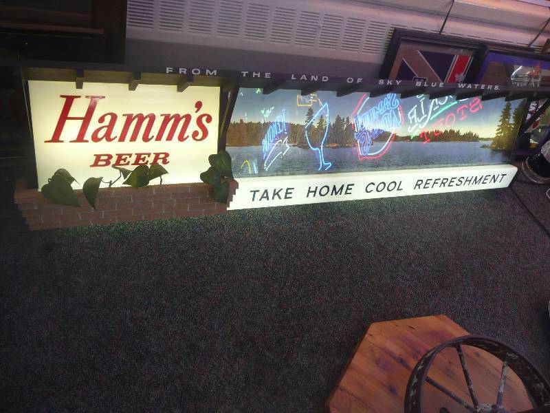 lot 4 image: Large Hamms Beer Sign In Very Nice Working Condition - Approx 76 12 wide 17 12 high