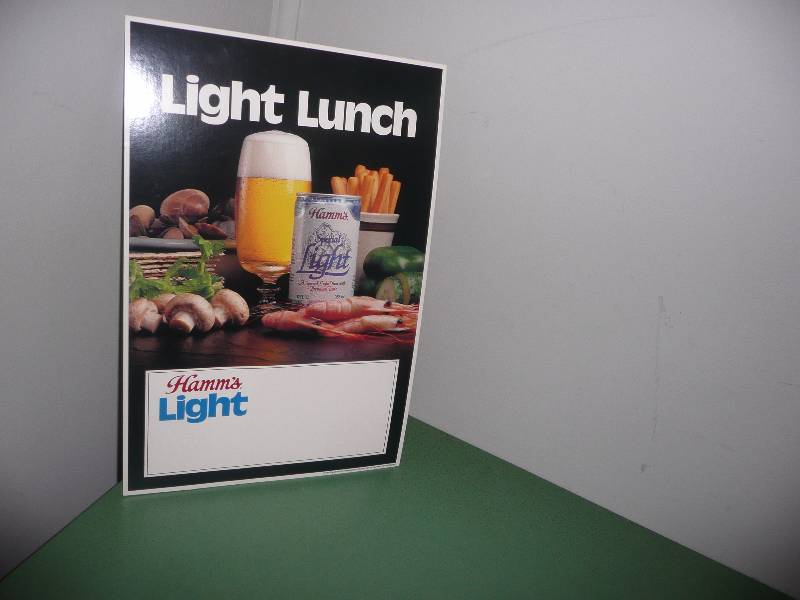 lot 33 image: NOS Hamms Easel Back Sign Light Lunch