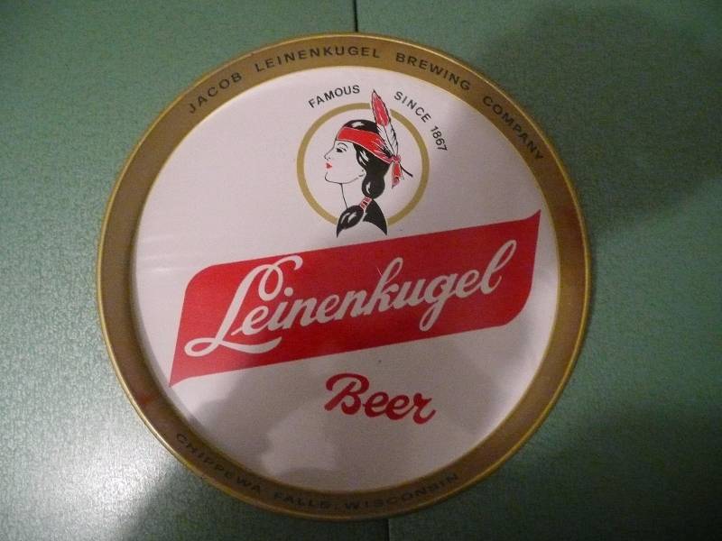 lot 40 image: Vintage Leinenkugel Beer Tray (1970s) Approx 11 12 Diameter - Nice Condition - See Pictures