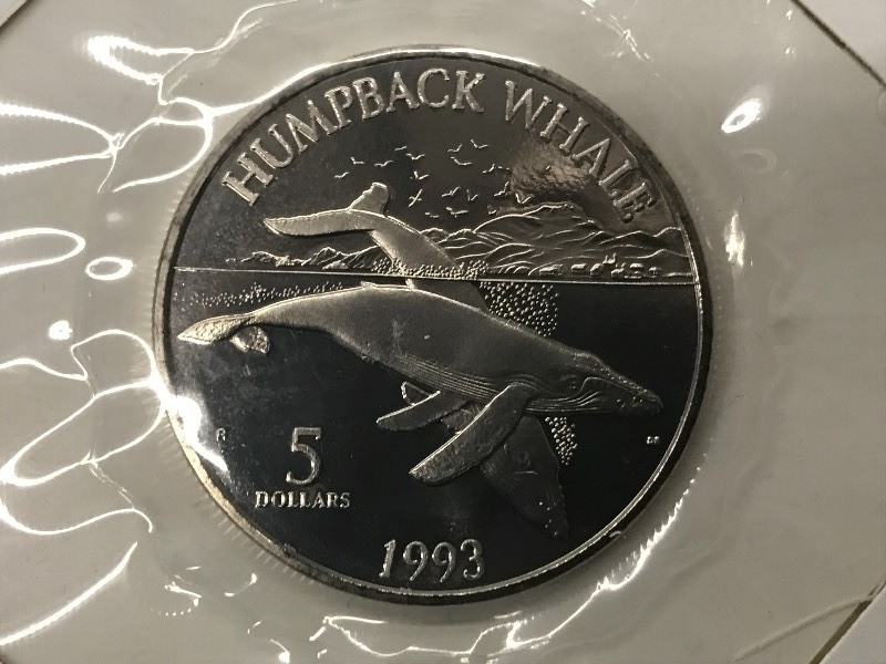 1993 $5 Marshall Islands Humpback ...