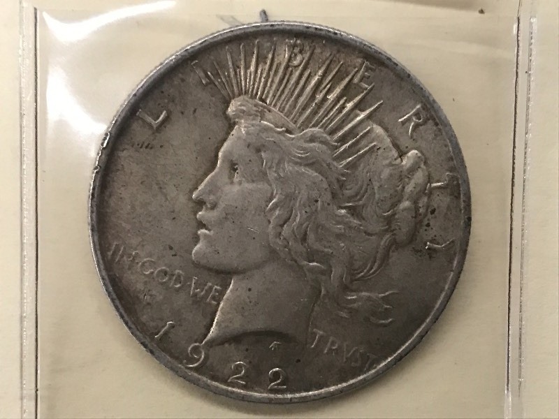 1922 Peace Silver Dollar, 90% Silve...