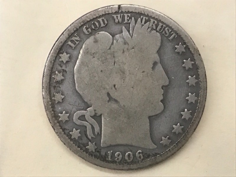1906-O Barber Half Dollar, 90% Silv...