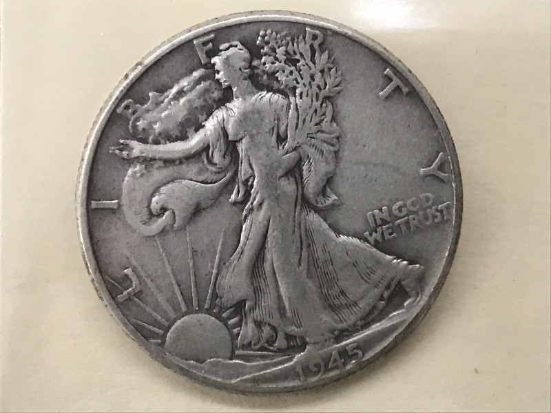 1945 Walking Liberty Half Dollar, 9...