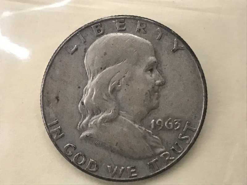 1963-D Franklin Half Dollar, 90% Si...