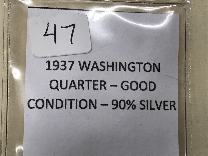 1937 Washington Quarter, 90% Silver...