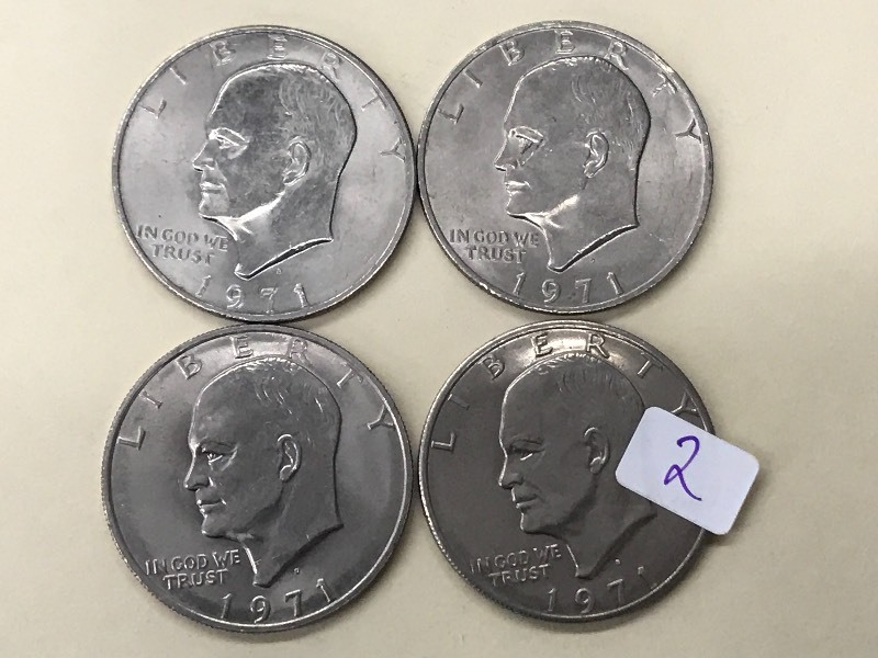 (4) 1972 Eisenhower Dollar Coins...