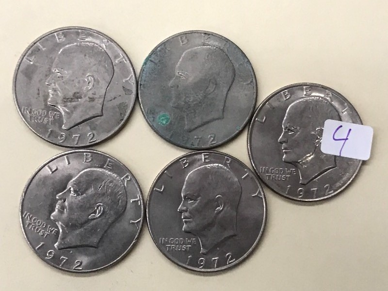 (5) 1972 Eisenhower Dollar Coins ...