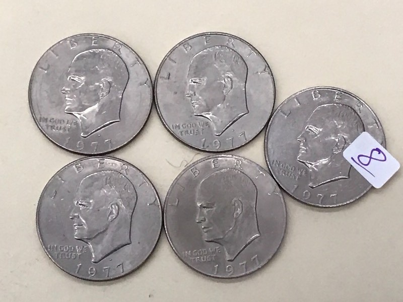 (5) 1977 Eisenhower Dollar Coins ...