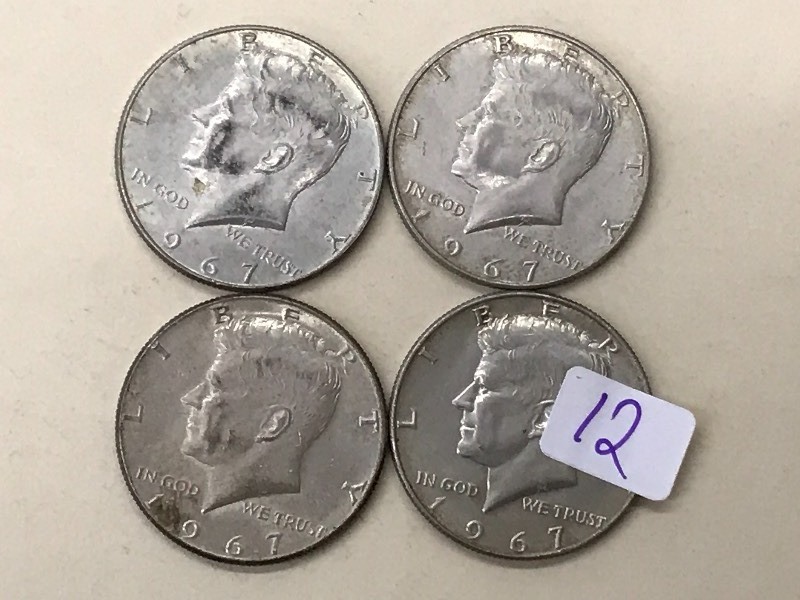 (4) 1967 Kenedy Half Dollar Coins ...