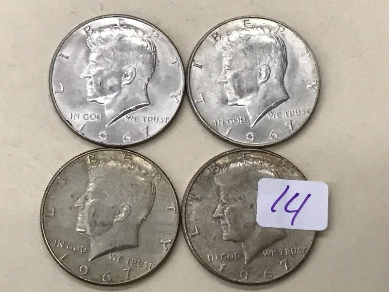 (4) 1967 Kenedy Half Dollar Coins ...