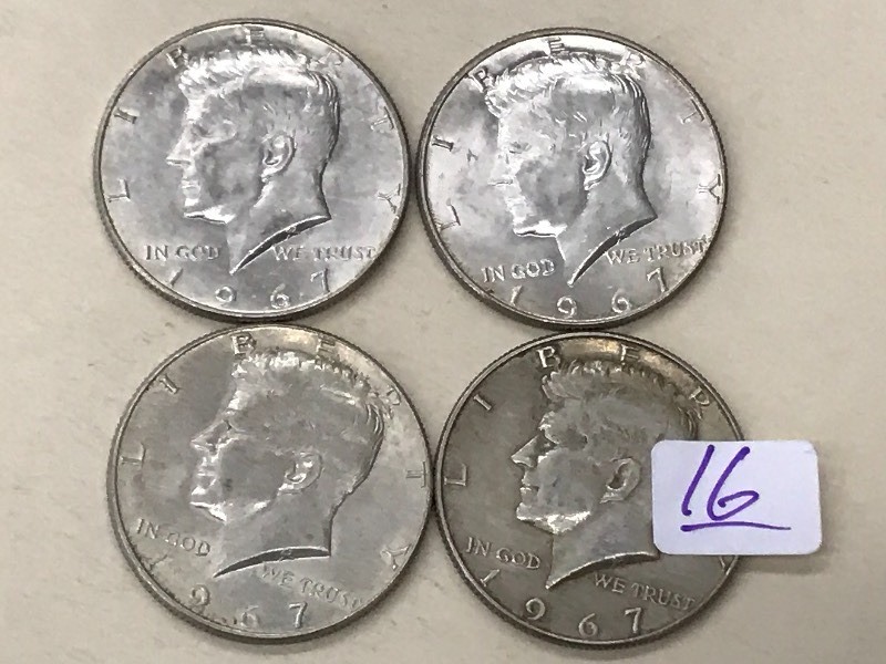 (4) 1967 Kenedy Half Dollar Coins ...