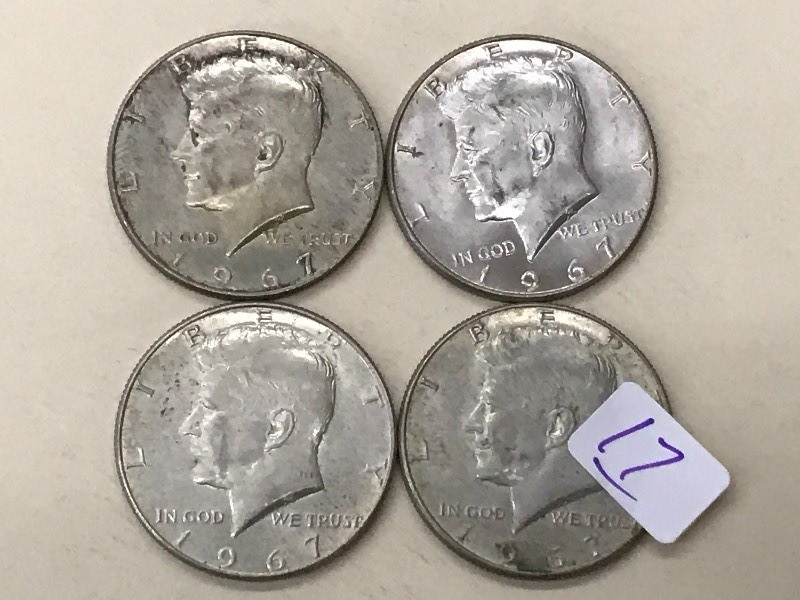 (4) 1967 Kenedy Half Dollar Coins ...