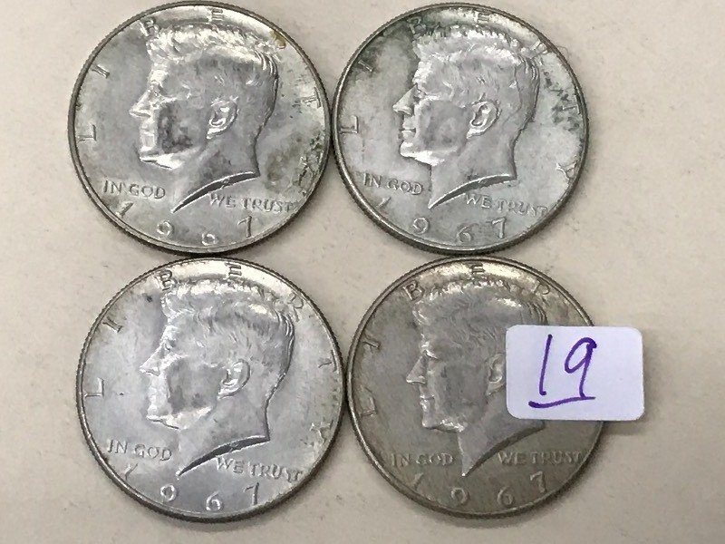 (4) 1967 Kenedy Half Dollar Coins ...