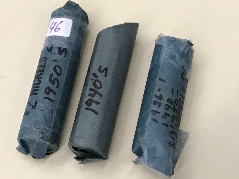 (3) Rolls Of Nickels (1) Full Roll...