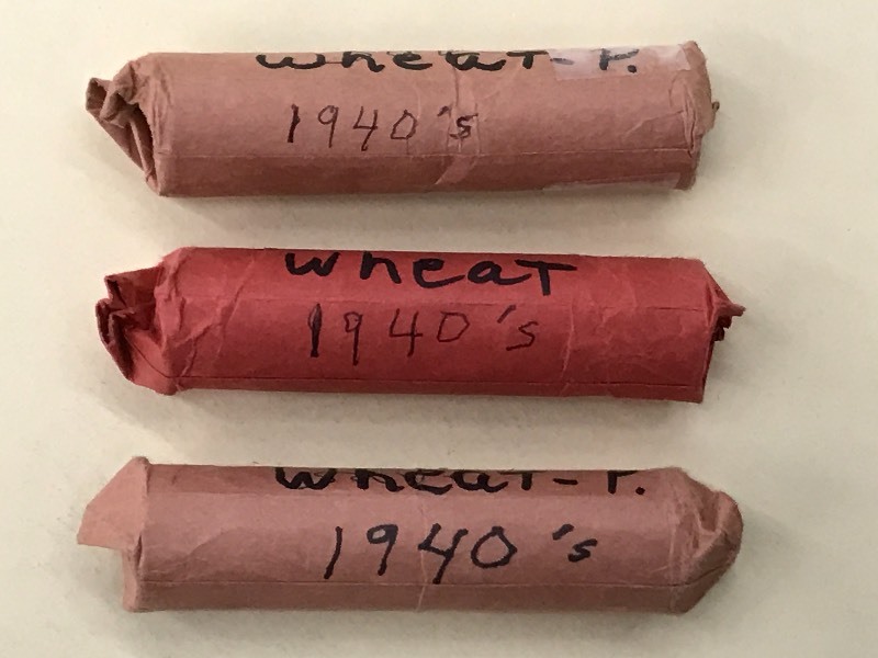 (3) Full Rolls Of Wheat Pennies Al...