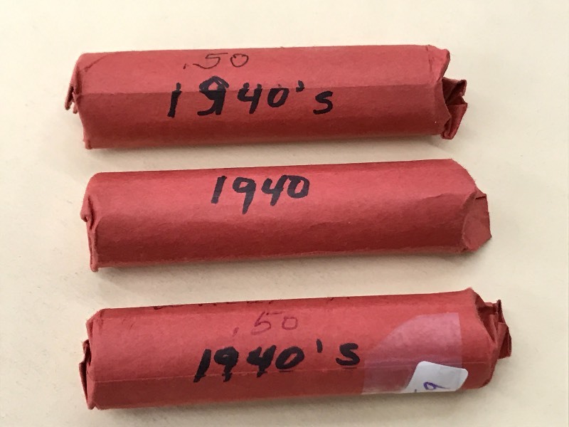 (3) Full Rolls Of Wheat Pennies Al...