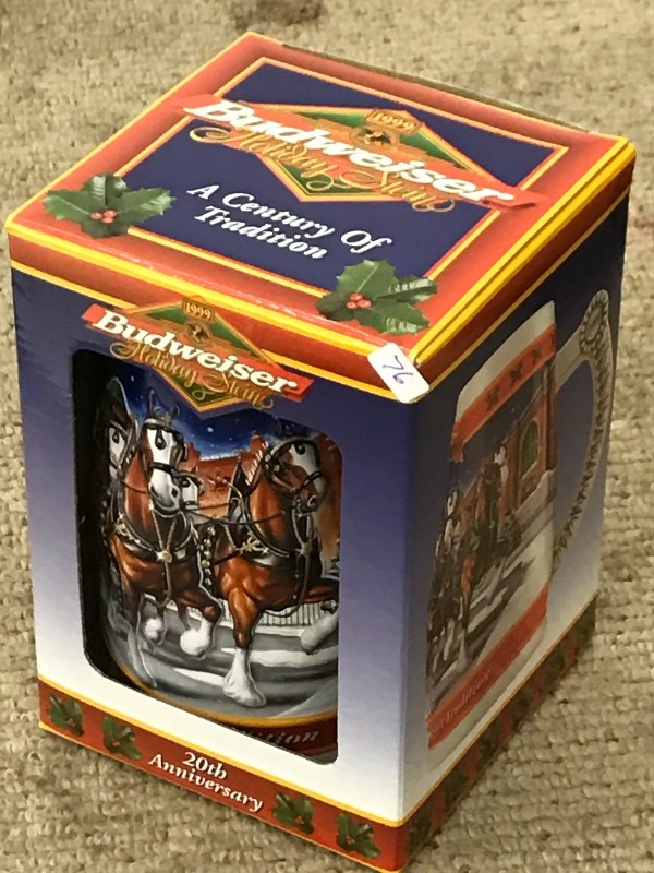 1999 Budwesier Holiday Stein With B...
