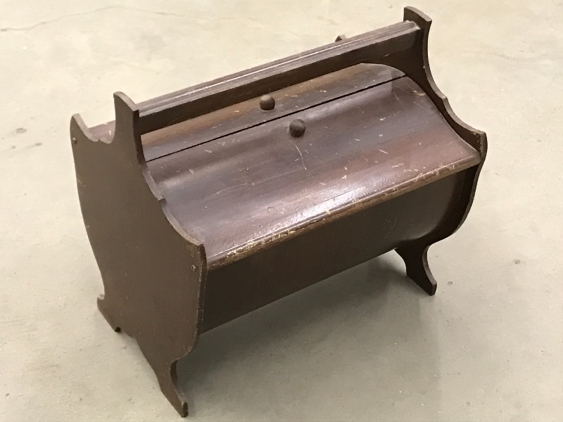 Antique Wooden Sewing Box ...