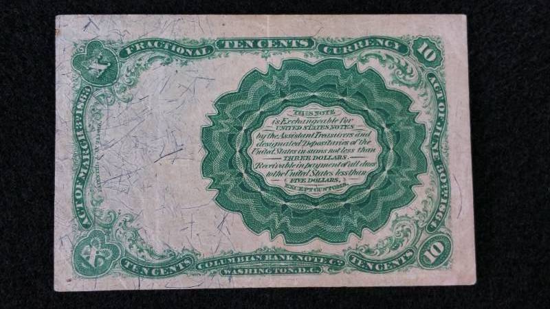 1874 10 Cent Fractional Note 5th Issue