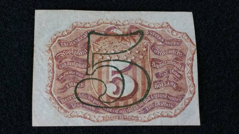 1863-1967 5 Cent Fractional Note 2nd Issue