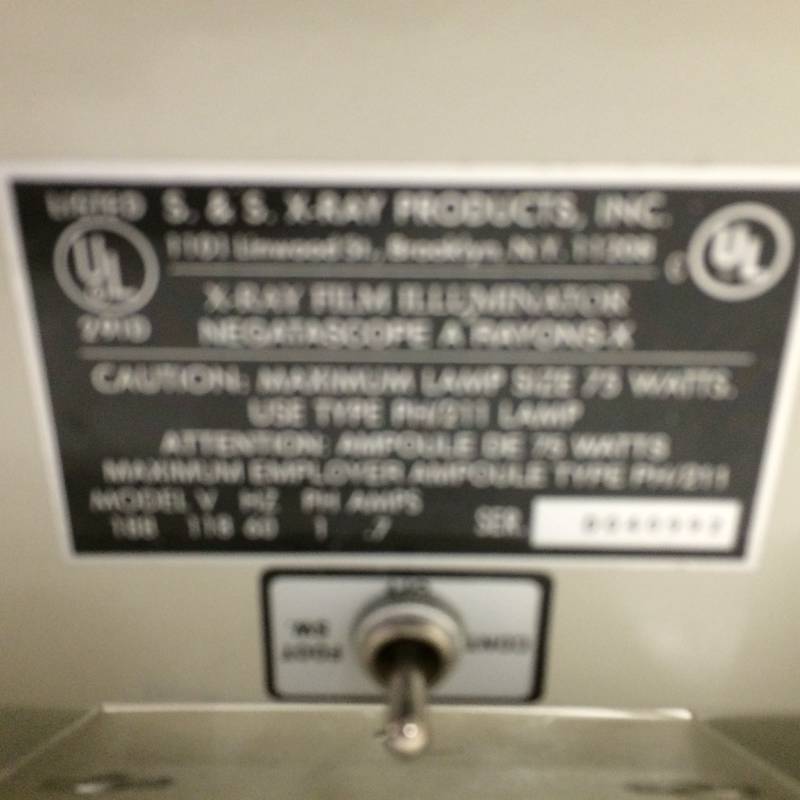 lot 17 image: Retails Used $100 S & S Xray Products Adjustible Xray Film Radiology Illuminator Viewer Spotlight wFoot Pedal - Multiple Uses For This Light Up Lamp Medical Equipment  Works & Super Condition