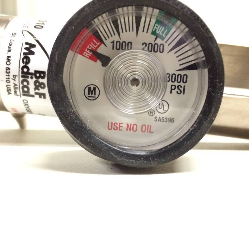 lot 22 image: Allied B & F Healthcare Medical Oxygen Regulator Gauge 3000 PSI Like New Condition