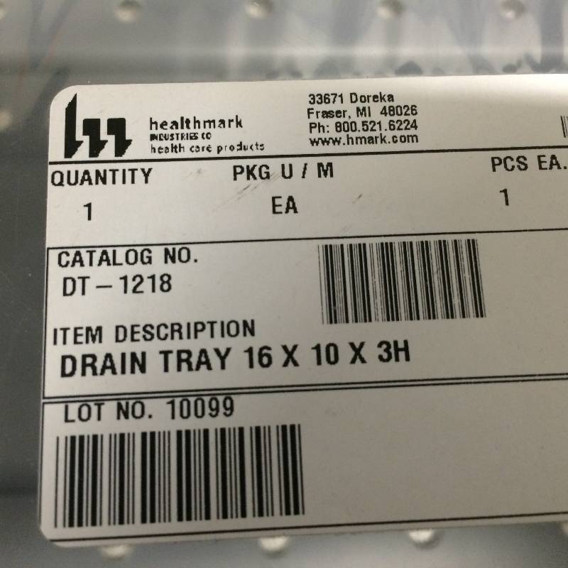 lot 35 image: New In Package Healthmark Industries DT-1218 Medical Instrument Sterilization DRAIN TRAY 16 X 10 X 3H