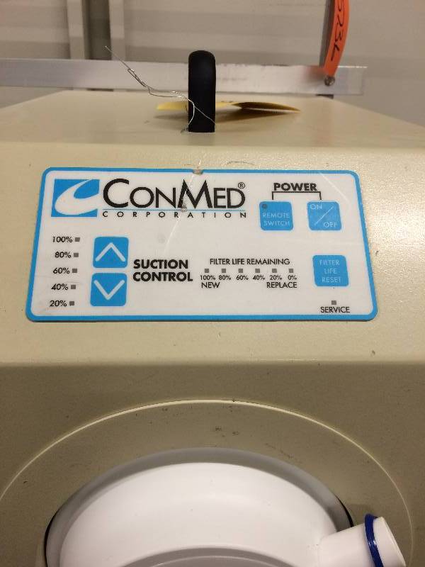 lot 31 image: Wow Retails Used $500 ConMed Surgical Smoke Evacuation System 1000SES Removes Smoke, Aerosols & Noxious Odors Produced During Electrosurgical Procedures - Many Other Uses - Super Condition
